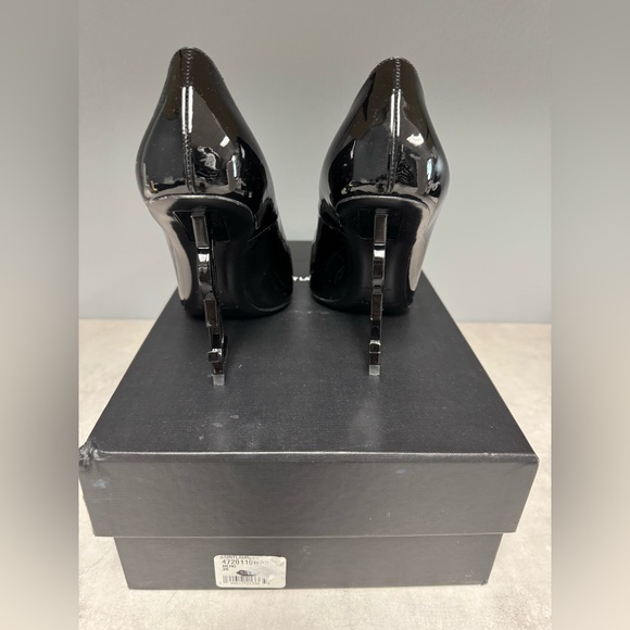 Yves Laurent Black Opyum patent leather 110 logo heel - Picture 3 of 8